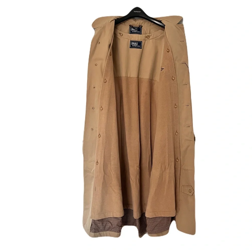 NWT Polo Ralph Lauren Tan Gabardine Cotton, Wool-Lined Raincoat Coat, Size 42R